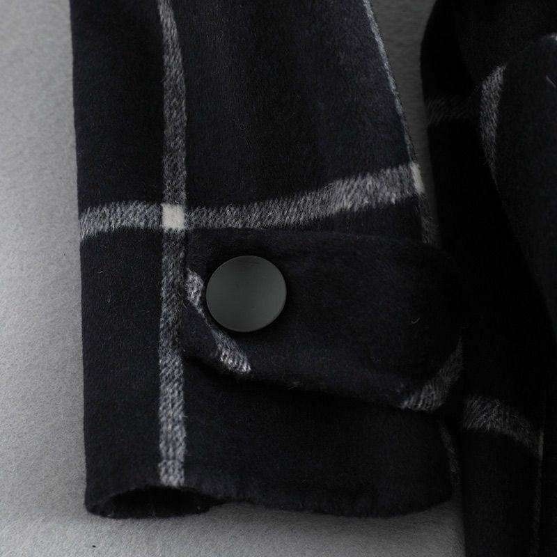 Yves Paris |Manteau élégant en laine à carreaux