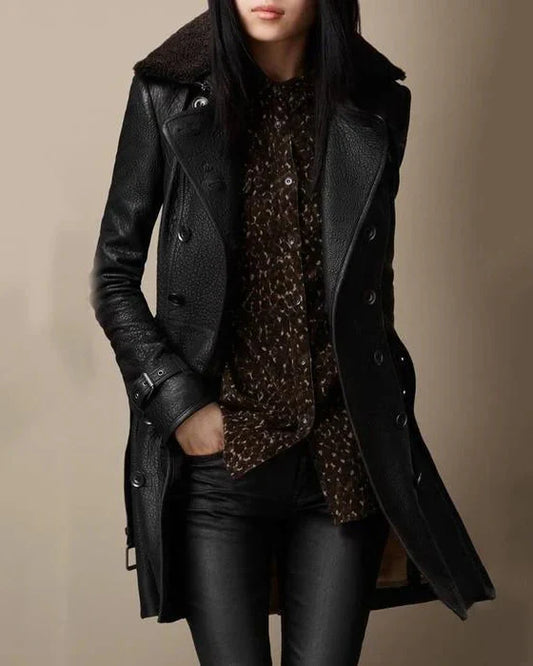 Yves Paris - Manteau en cuir doublé
