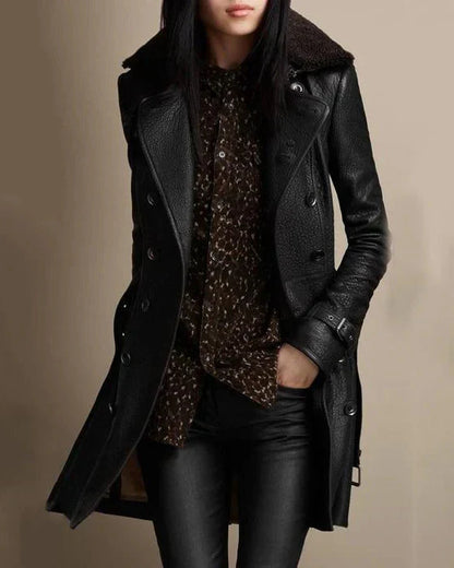 Yves Paris - Manteau en cuir doublé