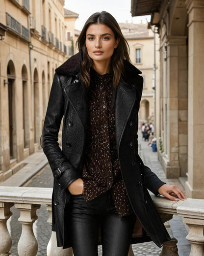 Yves Paris - Manteau en cuir doublé