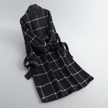 Yves Paris |Manteau élégant en laine à carreaux