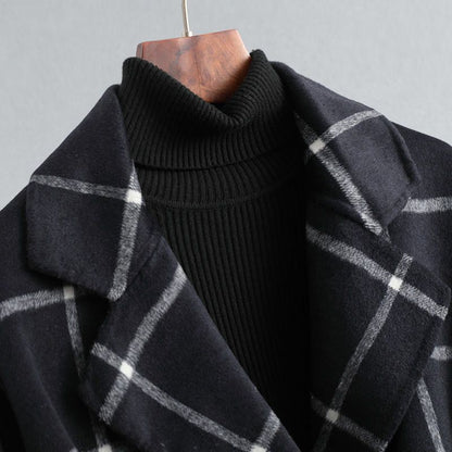 Yves Paris |Manteau élégant en laine à carreaux
